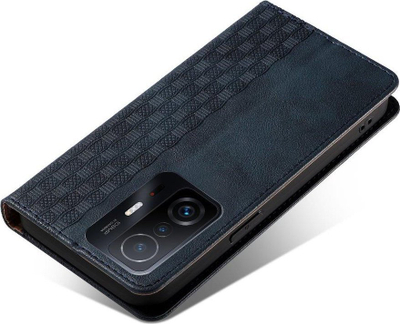 Këllëf portofol Hurtel Magnet Strap Case për Xiaomi Redmi Note 11 Pro, me mini varëse, blu