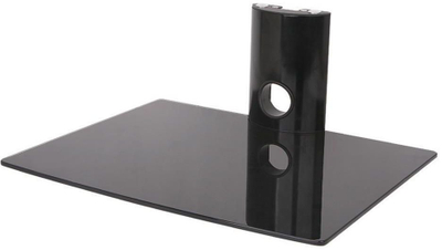 Raft muri për DVD OEM STO D-49N, mban deri në 10 kg, xham i fortë, ngjyrë e zezë