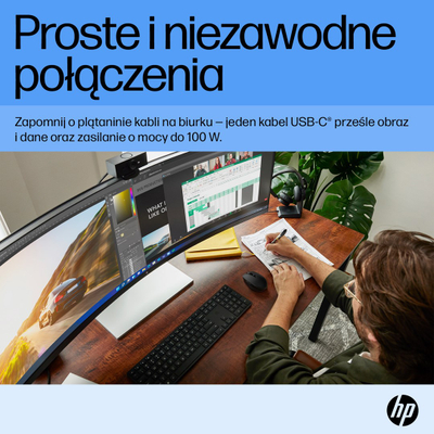 Монитор HP E45c G5, 44.5\", Dual QHD, црн