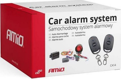 Sistem alarmi për veturë AMiO Alarm System, me sirenë, me telekomandë, i zi