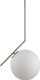 Lampë varëse Italux Fabio M SN, E27 11W, metal argjendi, xham i bardhë