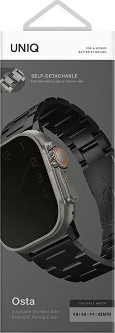 Rrip ore Uniq Osta Case për Apple Watch, çelik inox, 42 44 45 49mm, argjendtë