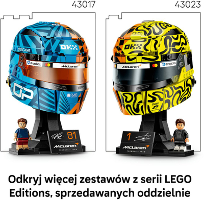 Set LEGO Editions Kask Oscar Piastri McLaren 43017, 793 pjesë, blu portokalli