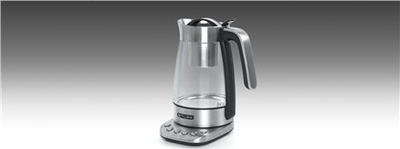 Çajnik elektrik Muse MS-320T, 1.2 L, 2200W, bazë 360°, inoks e zezë