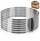 Rreth i rregullueshëm për tortë, çelik inox, 24 30 cm, 7 shtresa, argjend