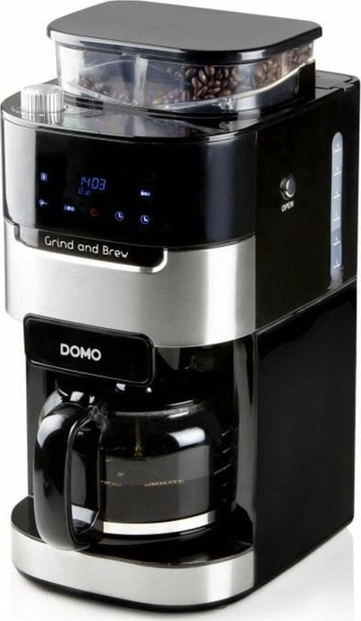 Aparat kafeje DOMO Grind &amp; Brew DO721K, plotësisht automatik, me bluarës, i zi inoks