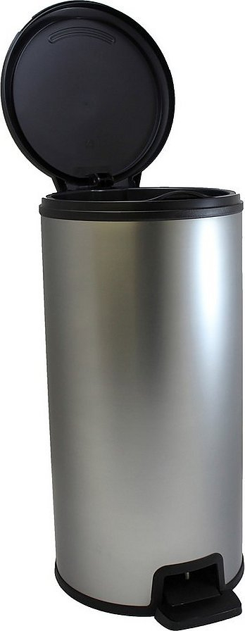 Kosh plehrash Curver Deco Bin Round, 30L, me pedale, argjendt mat