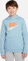 Bluzë me kapuç Nike Sportswear Club HBR për djem, fleece, me xhep kangur, blu e çelët