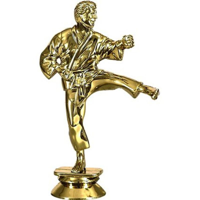 Figurë trofe Victoria Sport F10/G, karate plastike, 13 cm, ngjyrë ari