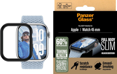 Mbrojtëse ekrani PanzerGlass Snappie Full Body Slim për Apple Watch 45mm, e zezë