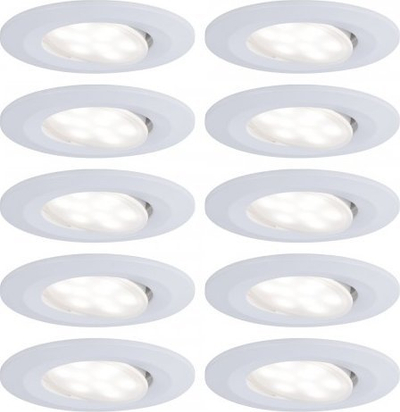 Set spotesh LED për banjo Paulmann 99922, 60W, 10 copë, e bardhë mat