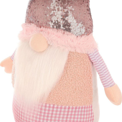 Figurine dekorative Saska Christmas Elf Dwarf Santa, 50cm, rozë
