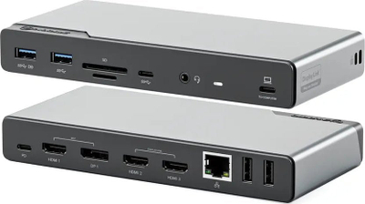 Dock USB C Alogic DV4 Universal DUCDV4, 100W, 2x 4K, gri