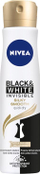 Deodorant sprej për femra Nivea Invisible Silky Smooth Black & White, 250 ml