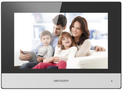 Sistem video ndërhyrës Hikvision DS-KIS703Y-P, ekran 7", WiFi, i bardhë