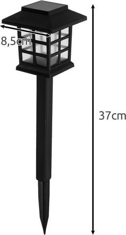 Set dritash kopshti LED diellore Tran, 6 copë, panel diellor amorf, dritë e bardhë e ftohtë