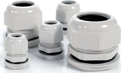 Set bllokues kabllosh PG-13.5, IP68, 10 copë, gri e çelët