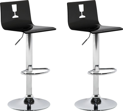 Set me karrige bar BUSAN Swivel, 2 copë, rrotulluese, të zeza