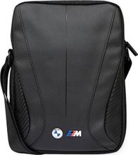 Çantë shpatulle BMW Motorsport Shoulder Bag Medium, deri 10", najlon efekt karboni, e zezë
