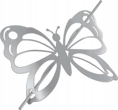 Kapëse perde Farfalina, 16 x 14 cm, metal i lyer, gri