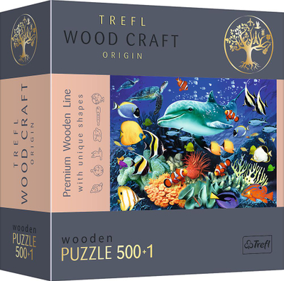 Puzzle druri Trefl Wood Craft Sea Life, 501 copë, 12+, me plot ngjyra