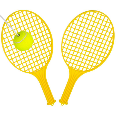 Set tenisi për kopsht Enero Ground Swingball Rotor Spin, 145 cm, 2 raketa plastike, i verdhë