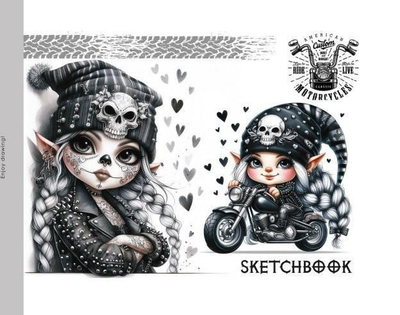 Bllok skicimi Fresh Gnomes, 200x143 mm, 24 faqe, shumëngjyrësh