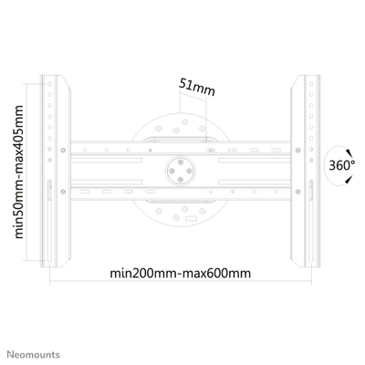 Mbajtës muri për TV Neomounts LED-WR100BLACK, 37"-75", 50kg, i zi