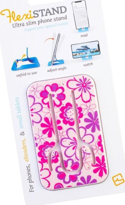 Mbajtëse telefoni Thinking Gifts Flexistand, për eReader dhe tablet të vogël, model Pink Flower