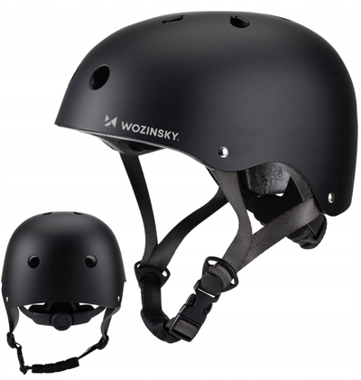 Kaskë biçiklete Wozinsky BMX Scooter, 48–52 cm, për kalamaj, e zezë mat