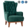 Fotelje bergere Bennington, kadife, 75x100x100 cm, jeshile Cypress