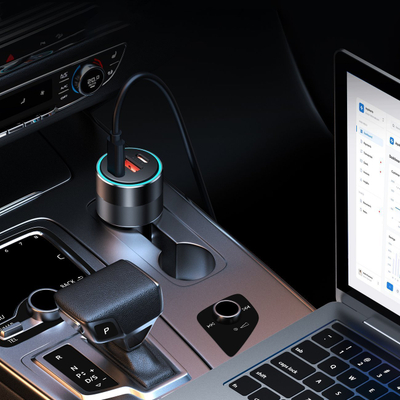 Полнач за автомобил Choetech TC0011, 130W, 2x USB C USB A, црн