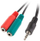 Kabllo e zezë Lanberg Jack 3.5mm - Jack 3.5mm x2, 0.2m