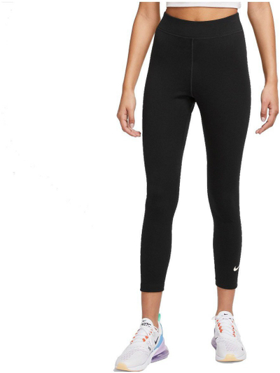 Leggins Nike Sportswear Classics për goca, bel i lartë, 7/8, të zeza