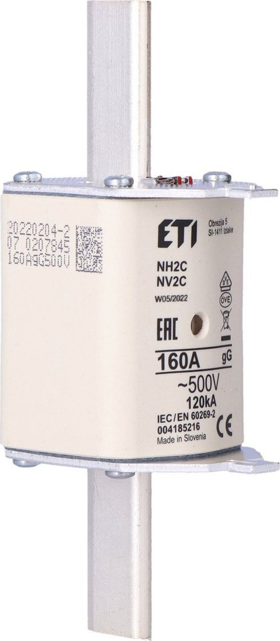 Siguresë NH 2C ETI 160A 500V, gL gG, bezhë
