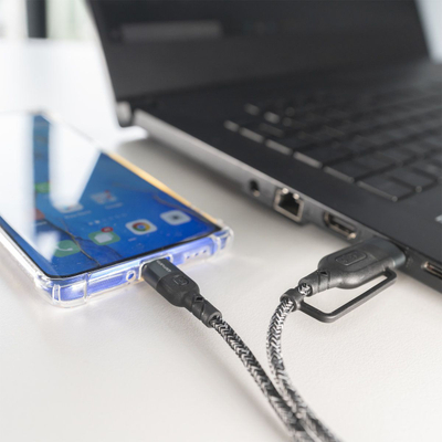 Кабел USB 4smarts ComboCord CA, USB A во USB C, 1.5 m, 60 W, црн