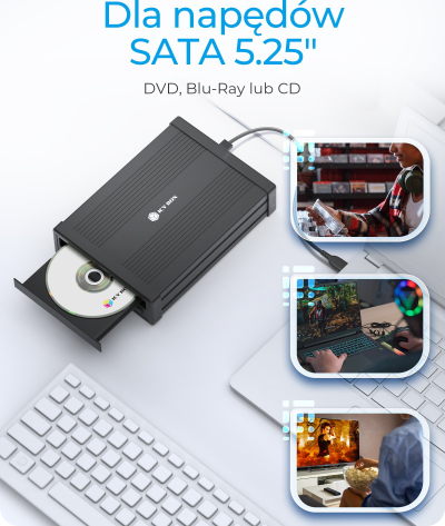 Kuti e jashtme për ODD Icy Box IB-525-U3, 5.25", USB 3.2, e zezë