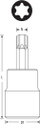 Prizë Torx Stanley (732458), T9, 1/4", e argjendtë