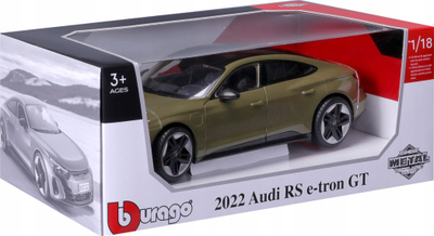 Maket makine Bburago Audi RS E-tron GT 2022, shkalla 1/18, me sunroof, jeshile e errët
