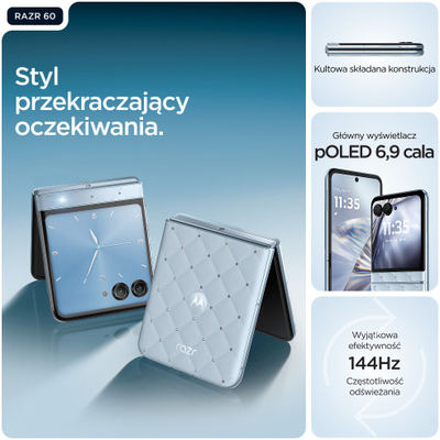 Telefoni Motorola Razr 60, 6.9" FHD+, 256GB 8GB RAM, Ice Melt