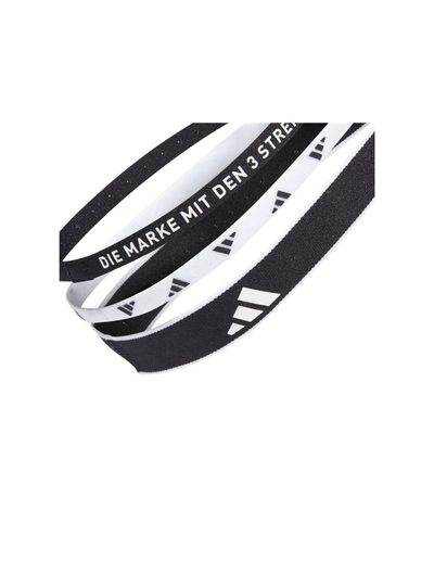 Shirit flokësh Adidas Training Elastic Headband, set 3 copë, elastik, i zi