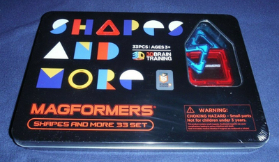 Set konstruktues magnetik Magformers Shapes & More, 33 copa, 3D, shumëngjyrësh