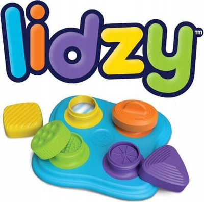 Lodër sensoriale Fat Brain Toys Lidzy, 18m+, me kapakë që rrotullohen, shumëngjyrëshe