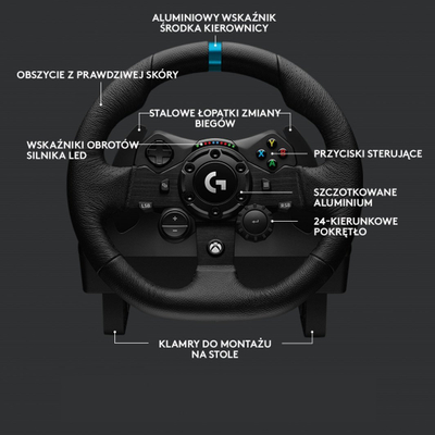 Set timon dhe pedale për lojëra Logitech G923 XB1/PC, të zeza (941-000158)