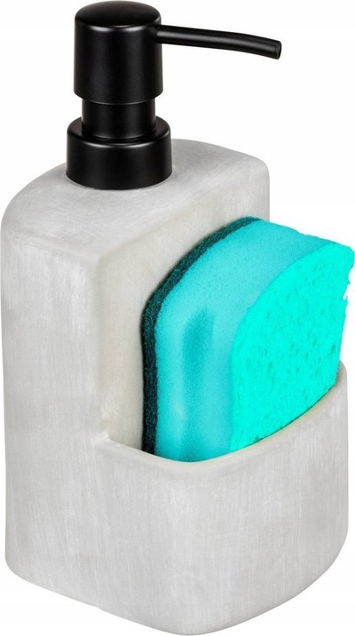 Dispenser për deterdjent enësh WENKO Festival Concrete, 380 ml, me vend për ruajtje, gri