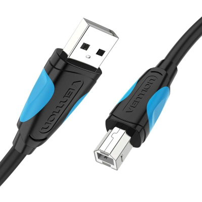 Kabllo printeri Vention USB A në USB B, 5m, 480Mbps, i zi