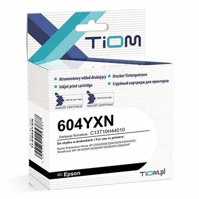 Kasetë boje Tiom për Epson 604YXN C13T10H44010, 12ml, 350 faqe, e verdhë