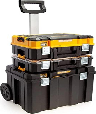 Set kuti mjetesh DeWalt TSTAK V2, 3 pjesë, IP54, i verdhë