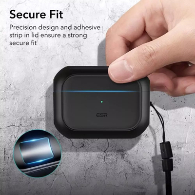 Këllëf ESR Orbit HaloLock për AirPods Pro 1 2, boë me MagSafe, i zi