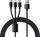 Kabllo karikimi Veger V303 3n1, USB A në Type C, Lightning edhe Micro USB, 1.2m, 2A, e zezë